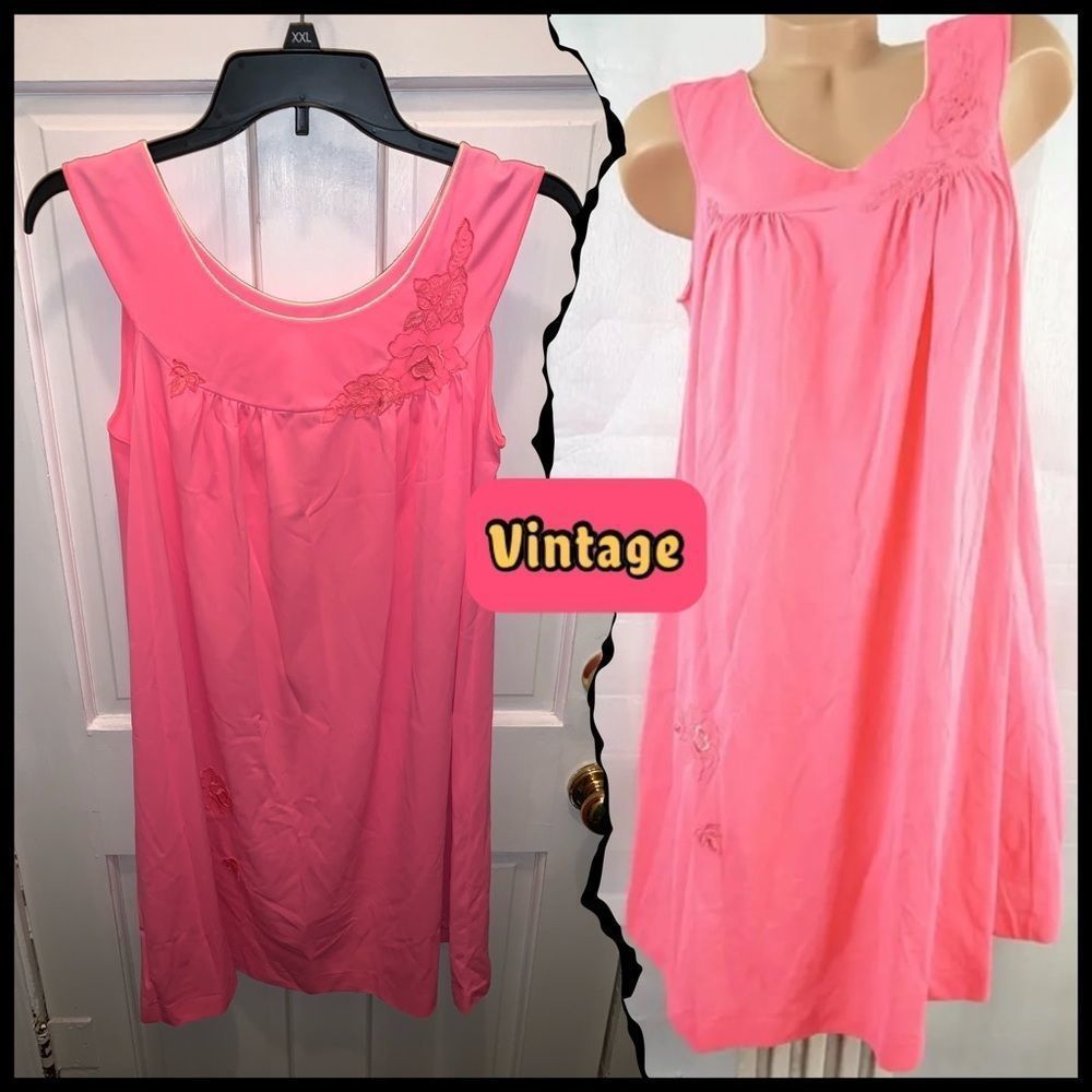 Vintage Hot Pink Nightie Sz S